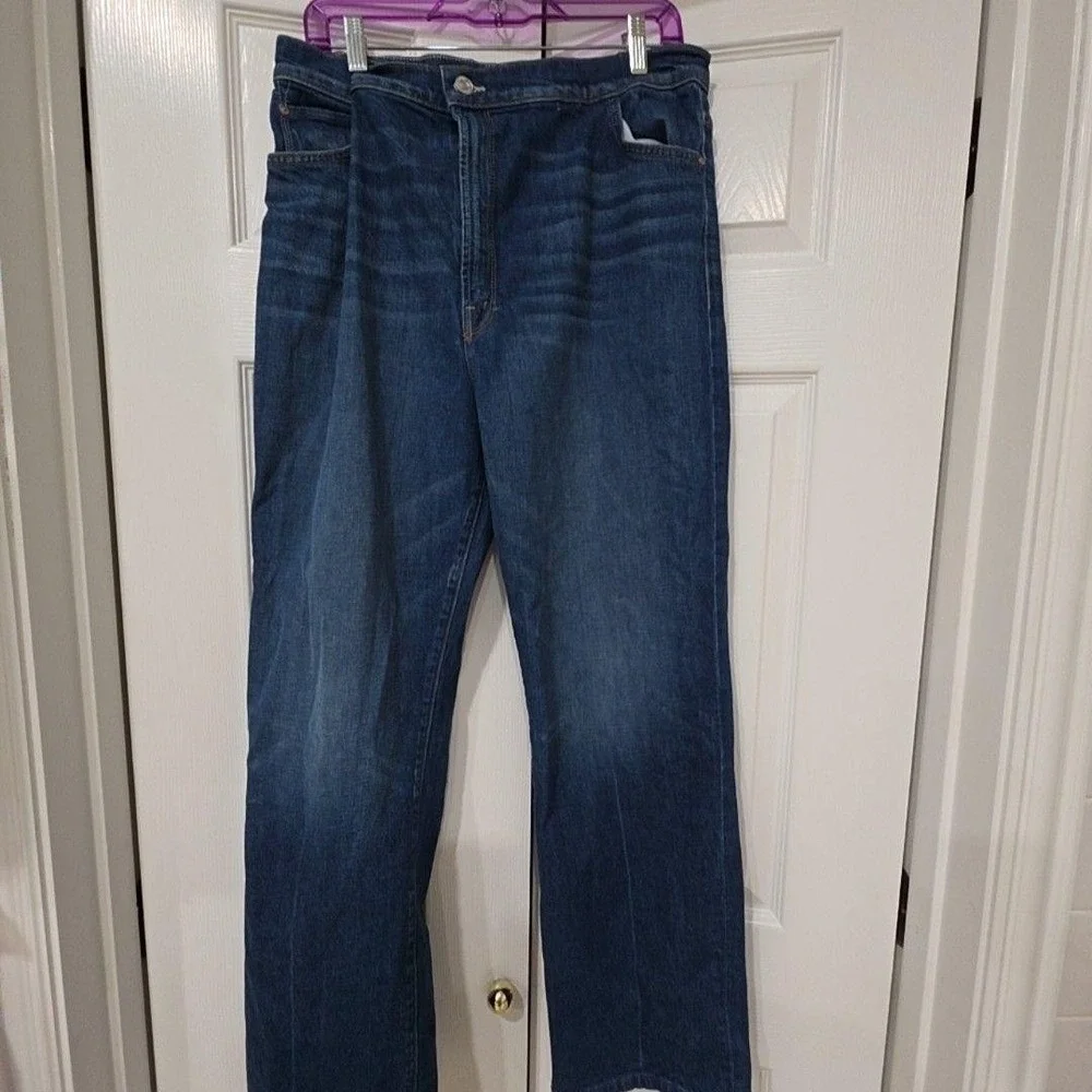 Mother Jeans Womens 26 Blue Wash The Pinch Sneak Straight Denim Bad Reputation
